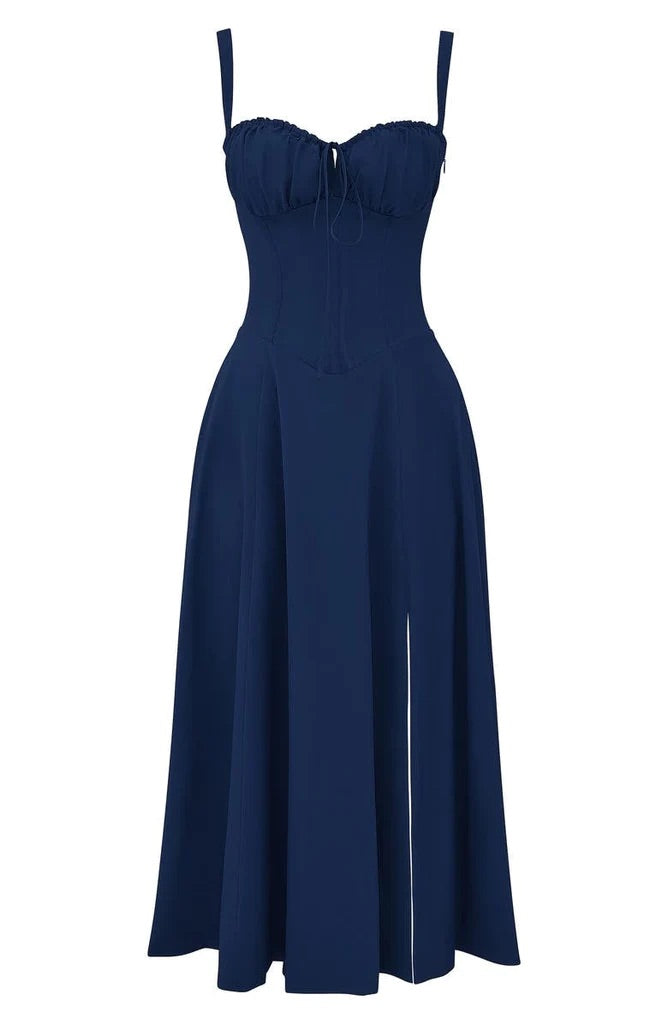 Robe Florale Sculptee à la Taille