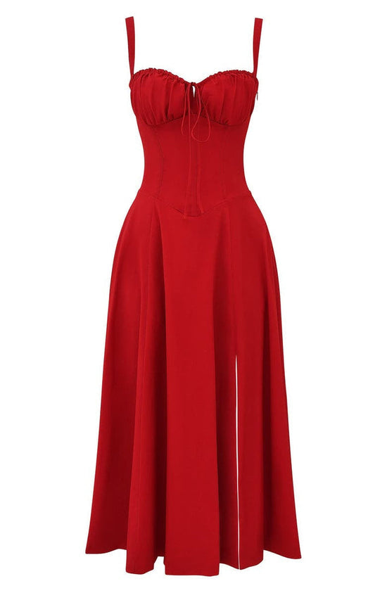 Robe Florale Sculptee à la Taille