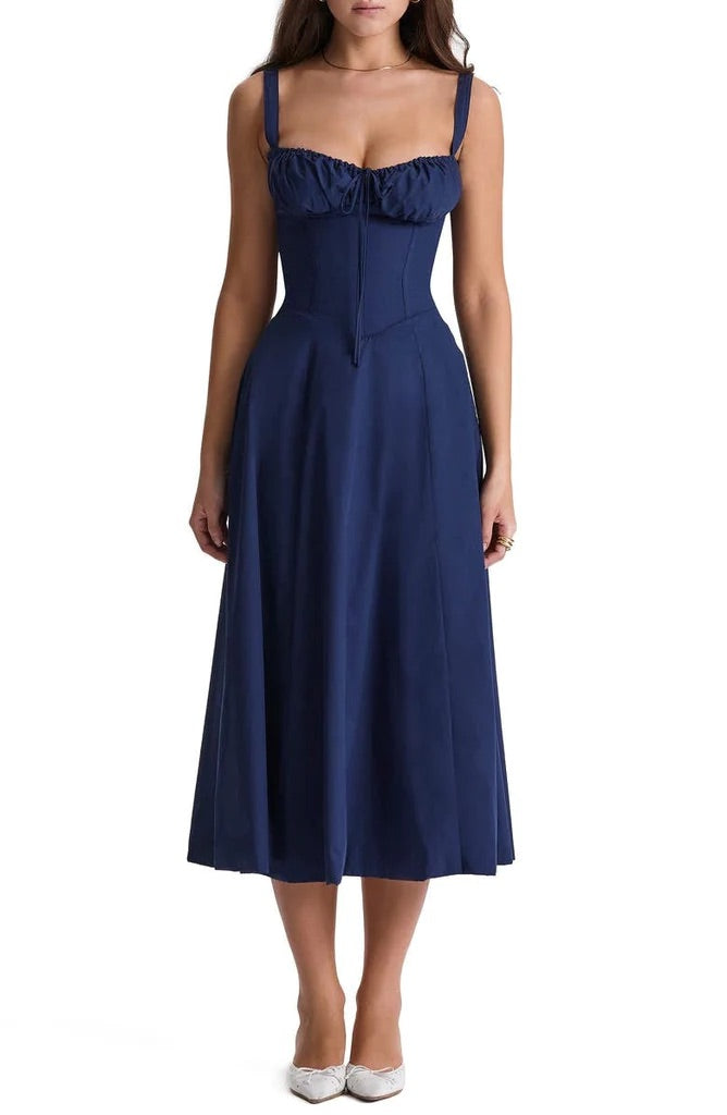 Robe Florale Sculptee à la Taille
