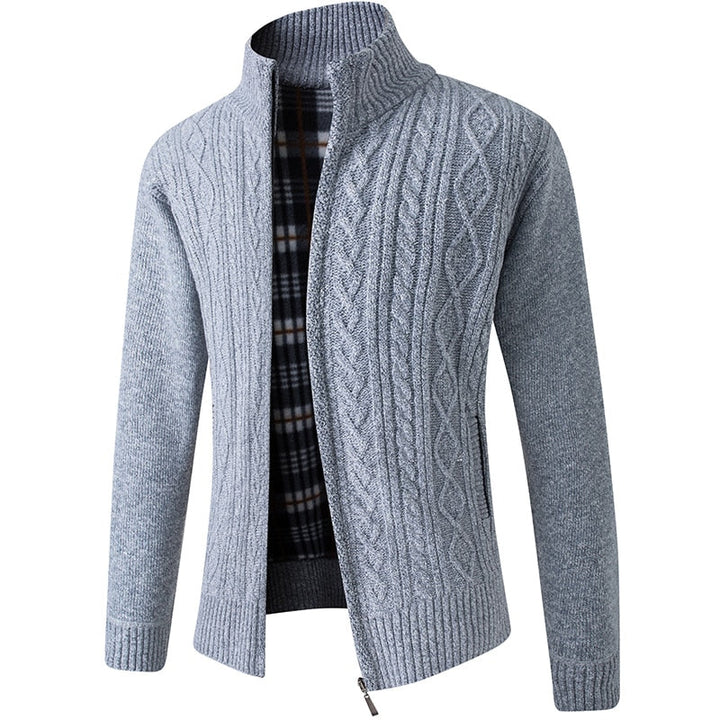 Pull homme tricoté avec zip pour chaleur et style