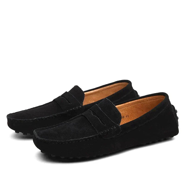Mocassins en Suède Style Italien pour Hommes