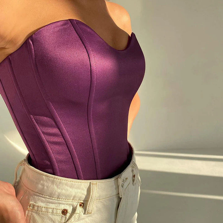 Elin – Top Crop Corset Sans Bretelles
