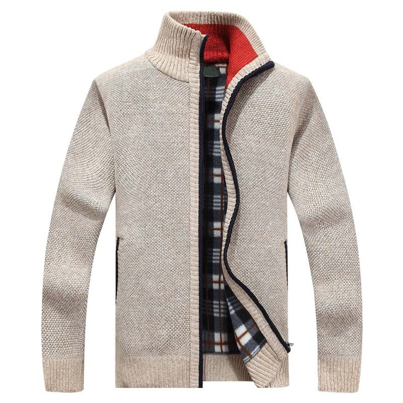 Pull homme tricoté avec zip pour chaleur et style