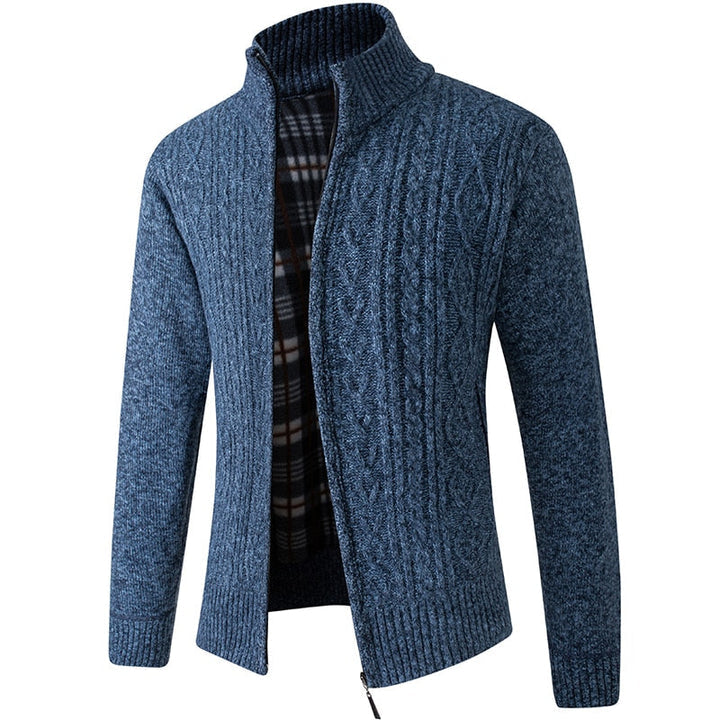Pull homme tricoté avec zip pour chaleur et style