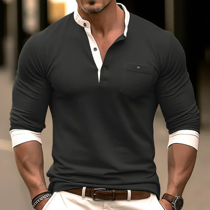 Chemise à Boutons Slim-Fit à Manches Longues pour Hommes