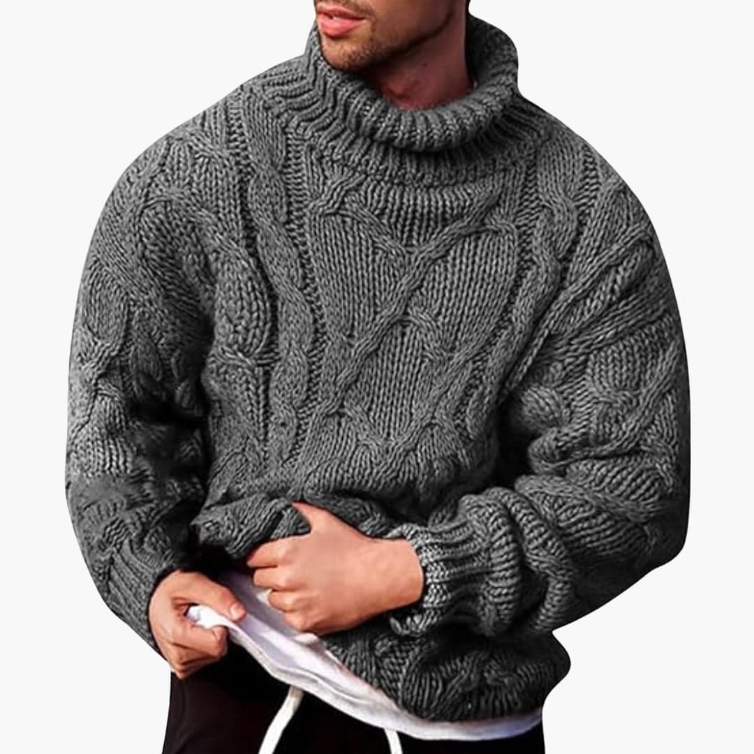 Pull-over col roulé pour homme – Pull en maille classique