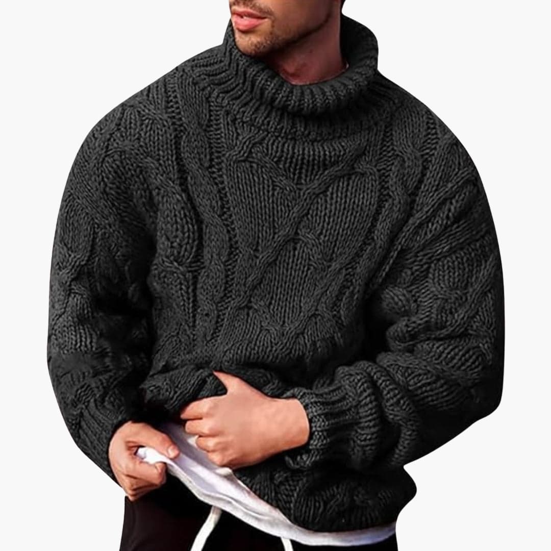 Pull-over col roulé pour homme – Pull en maille classique