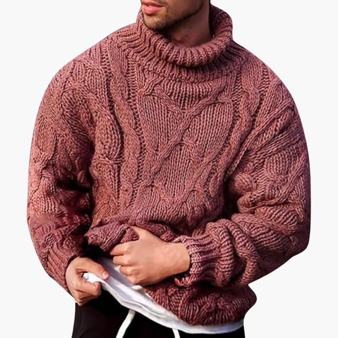 Pull-over col roulé pour homme – Pull en maille classique