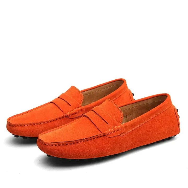 Mocassins en Suède Style Italien pour Hommes