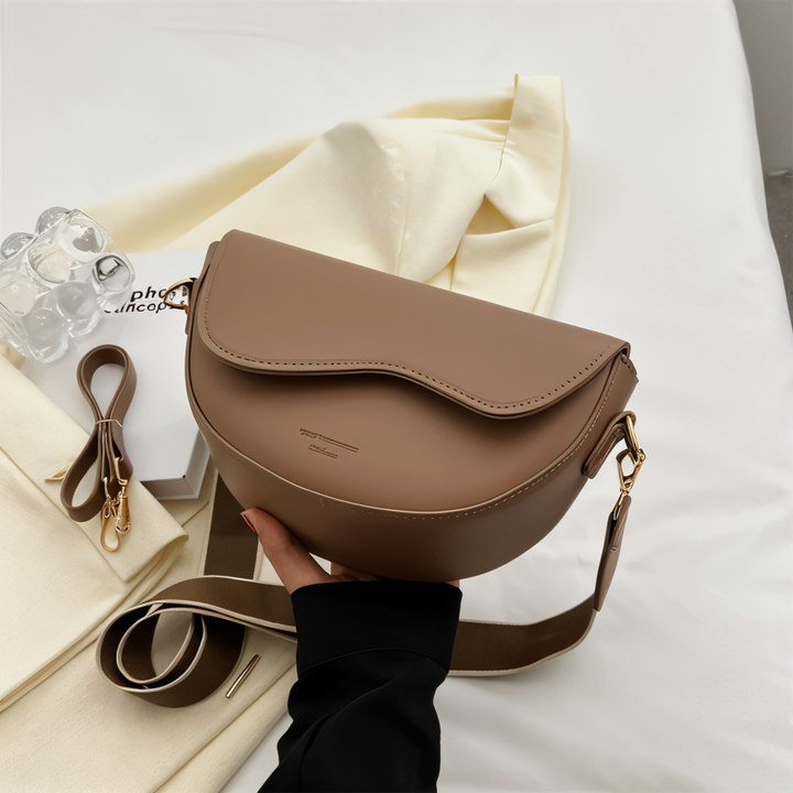 DualLock Crossbody Bag - Sac à bandoulière en cuir à la mode pour femmes
