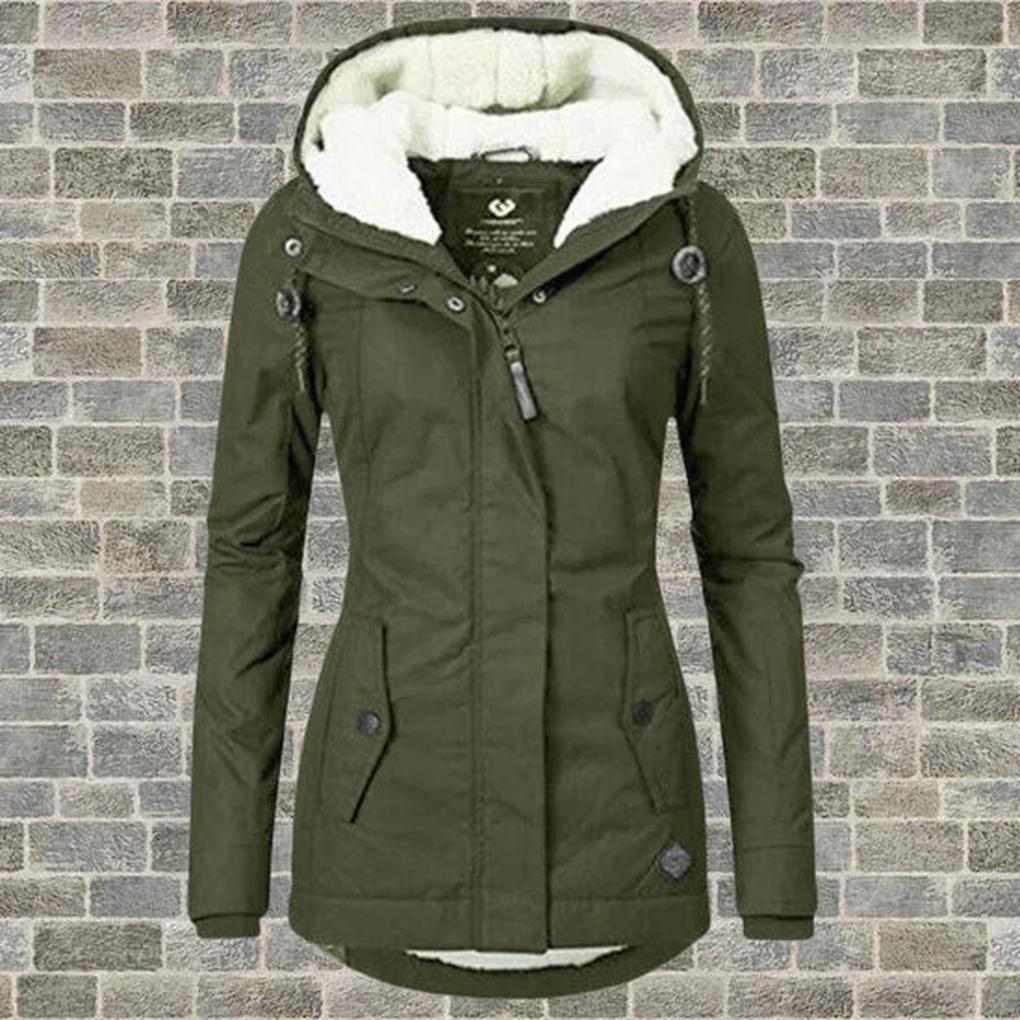 Manteau d'hiver avec capuche pour femmes – Couche pratique pour le froid