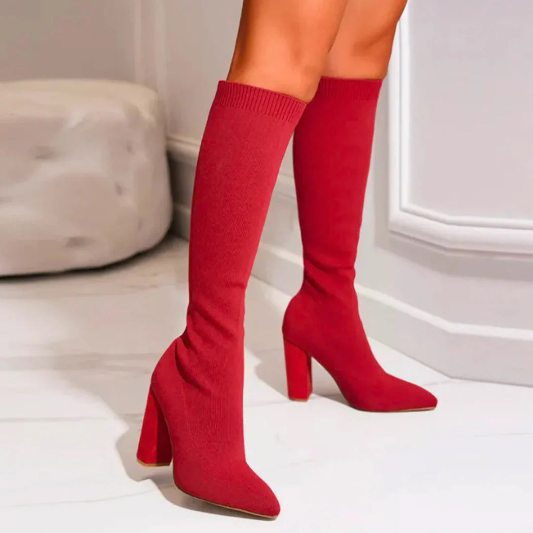 Bottes hautes en stretch pour femmes