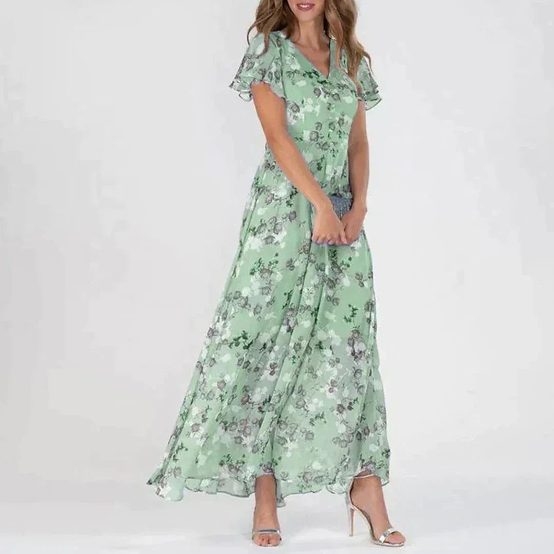 Robe Maxi Imprimé Floral Vintage pour Femme