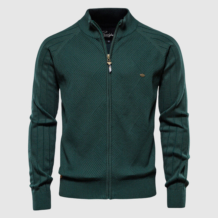 Cardigan en coton zippé complet pour hommes