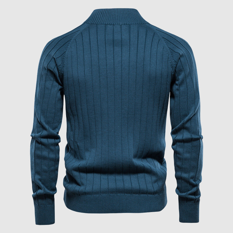 Cardigan en coton zippé complet pour hommes