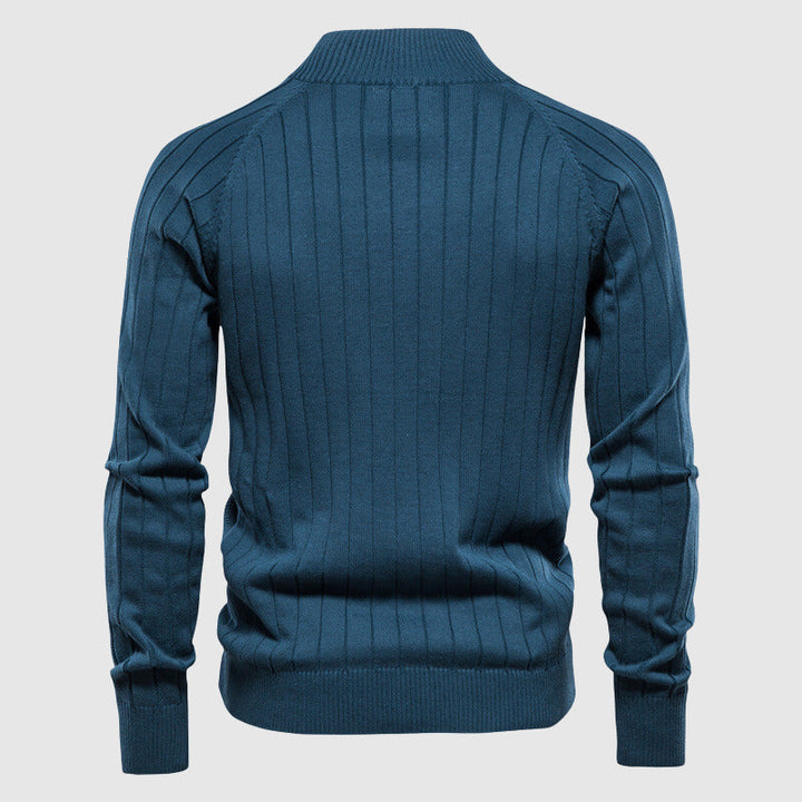 Cardigan en coton zippé complet pour hommes
