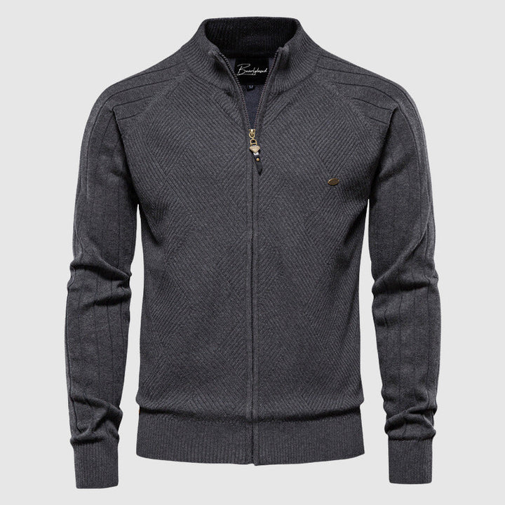 Cardigan en coton zippé complet pour hommes