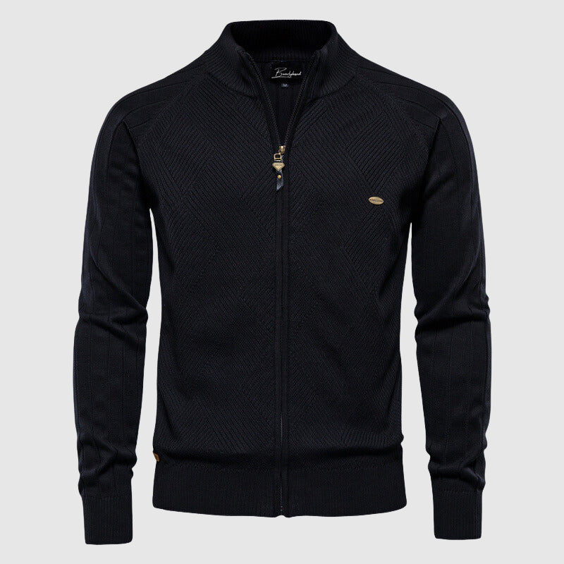 Cardigan en coton zippé complet pour hommes