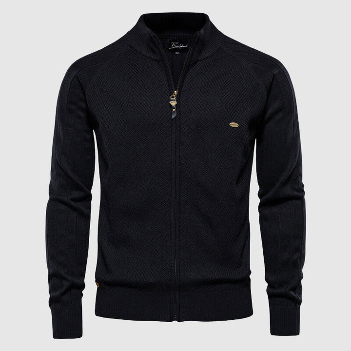 Cardigan en coton zippé complet pour hommes