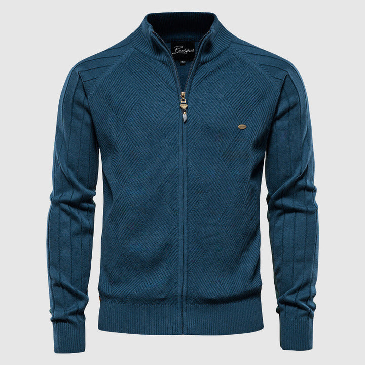 Cardigan en coton zippé complet pour hommes