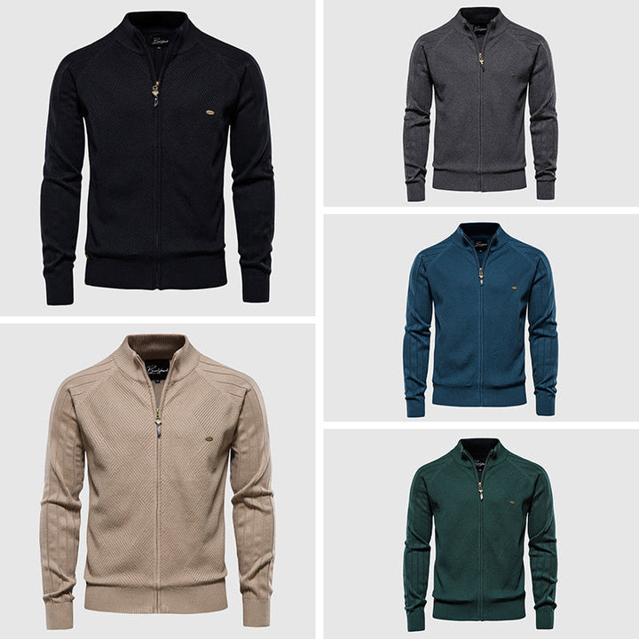 Cardigan en coton zippé complet pour hommes