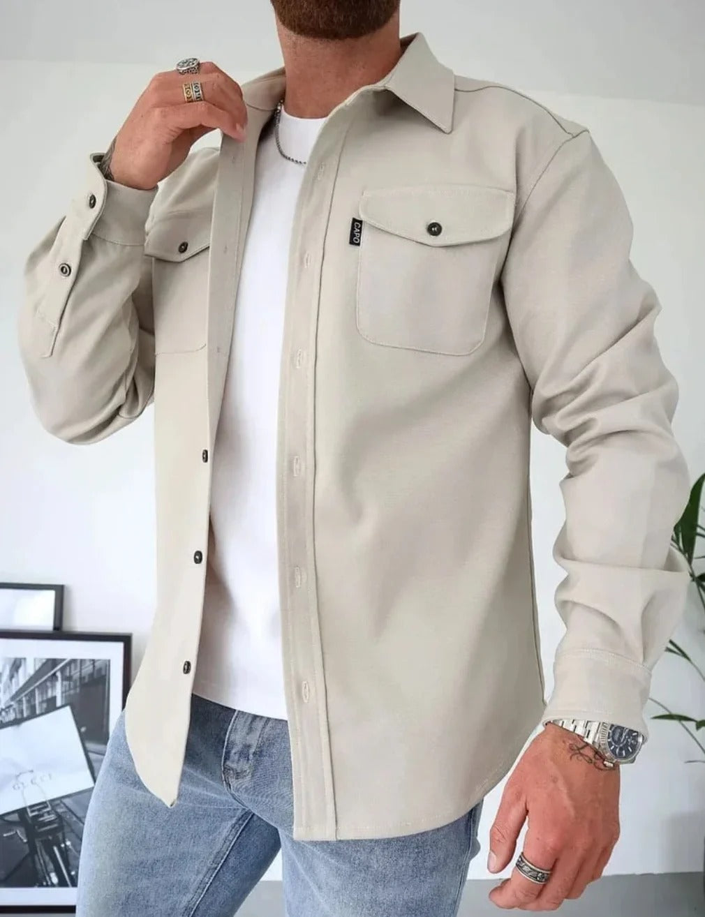 Chemise Jacket Boutonnée – Style Polyvalent pour Toute Occasion