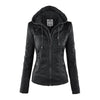 Melodie – Veste de cuir synthétique de biker avec capuche