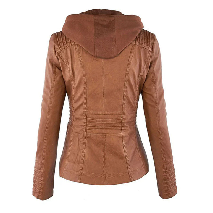 Melodie – Veste de cuir synthétique de biker avec capuche