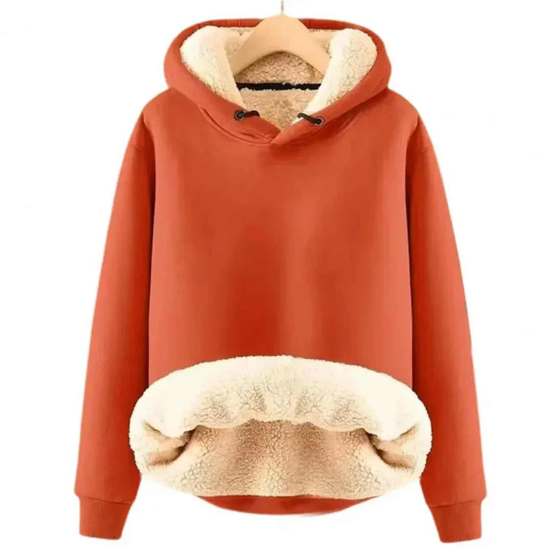 Sweat à Capuche Douillet et Chauffant Femme avec Doublure en Polaire