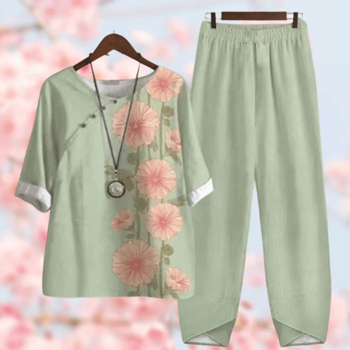 Ensemble Deux Pièces Floral Vintage