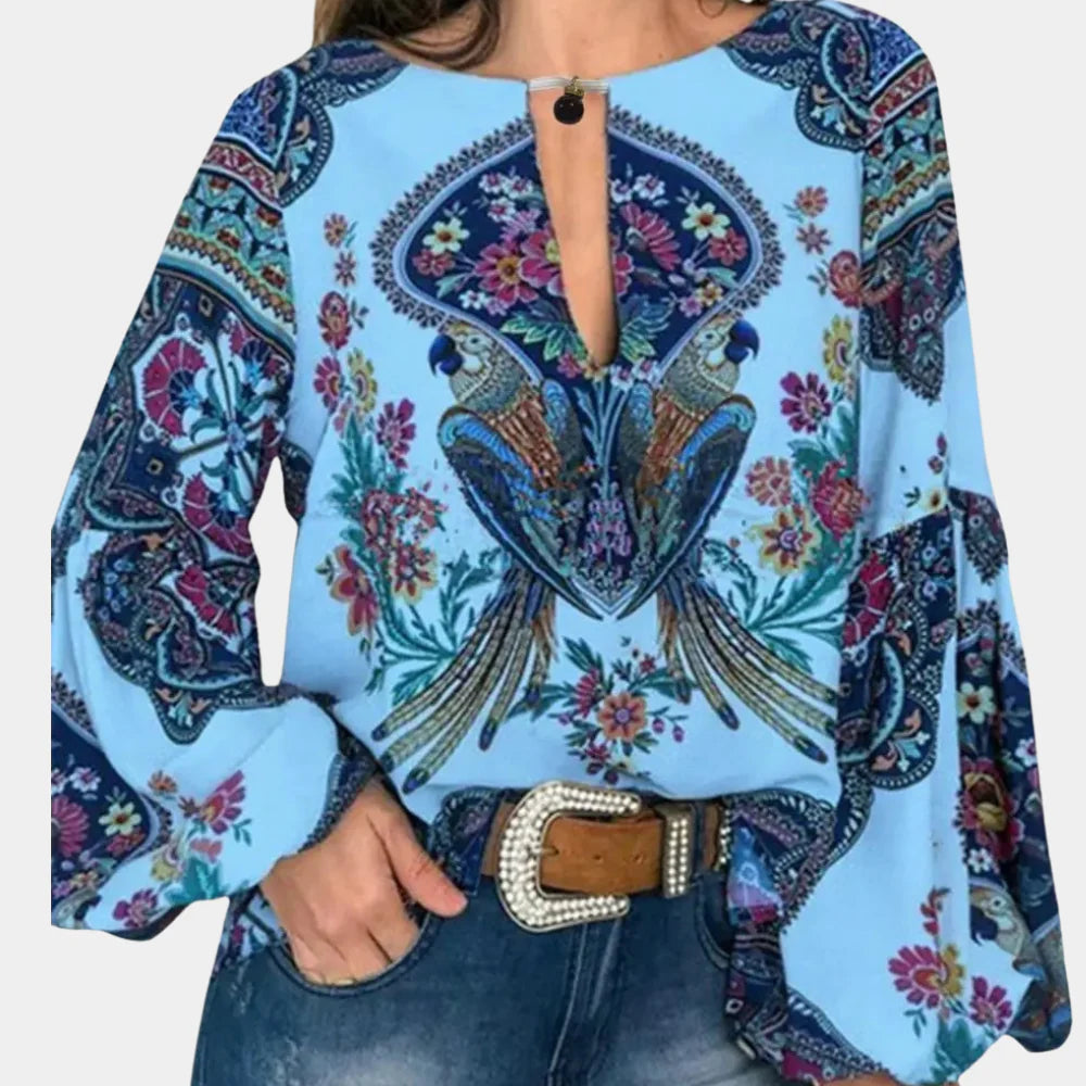 Blouse Florale Légère pour Femme – Élégance Aérée pour Jours Chauds