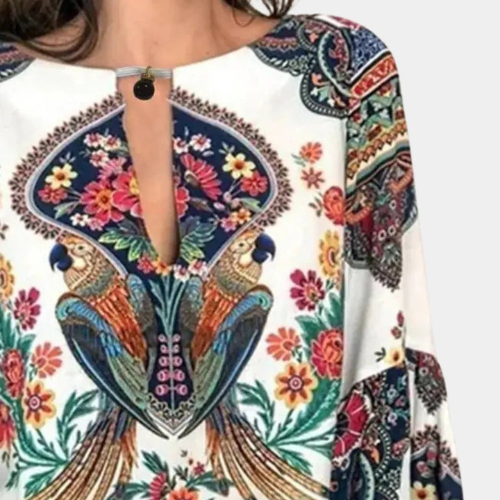Blouse Florale Légère pour Femme – Élégance Aérée pour Jours Chauds