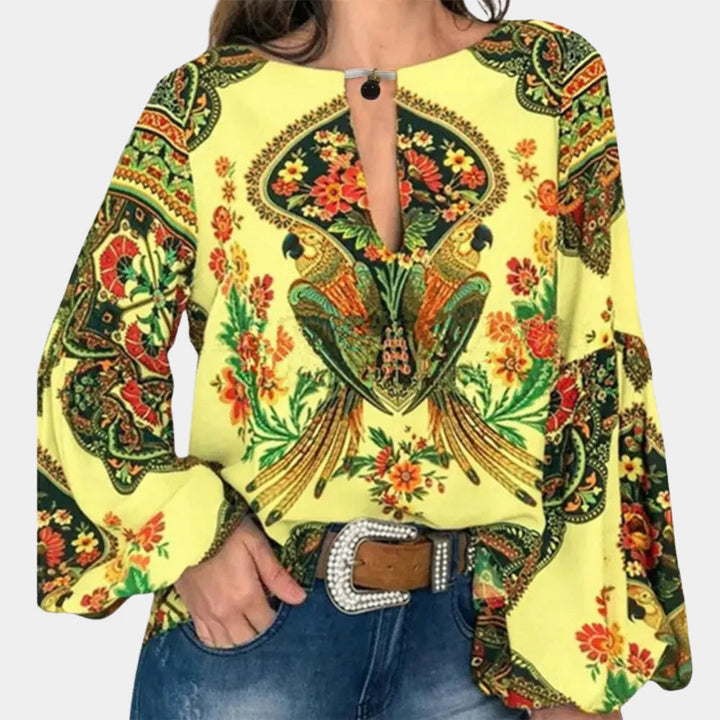 Blouse Florale Légère pour Femme – Élégance Aérée pour Jours Chauds