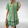 Mabel | Robe Mini V Neck Boho Imprimée pour Femme