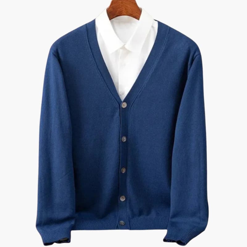 Cardigan à boutons devant en V pour hommes – Couche en maille classique