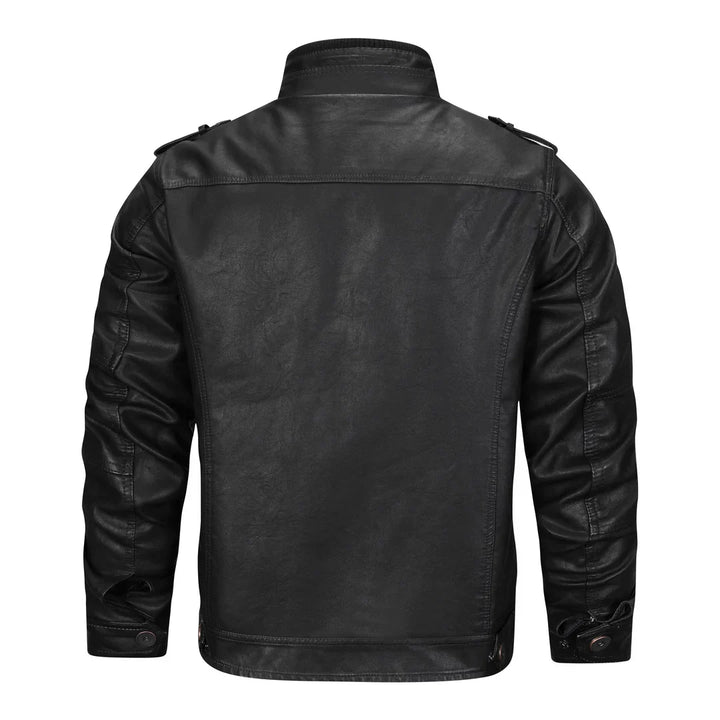 Veste en cuir noire pour hommes