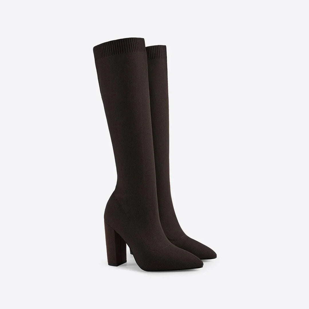 Bottes hautes en stretch pour femmes
