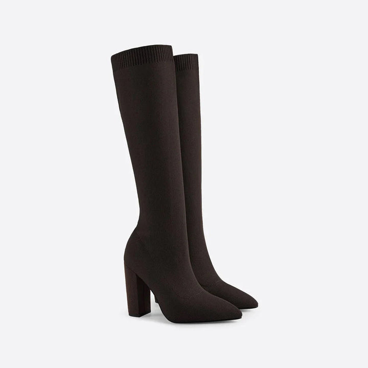 Bottes hautes en stretch pour femmes