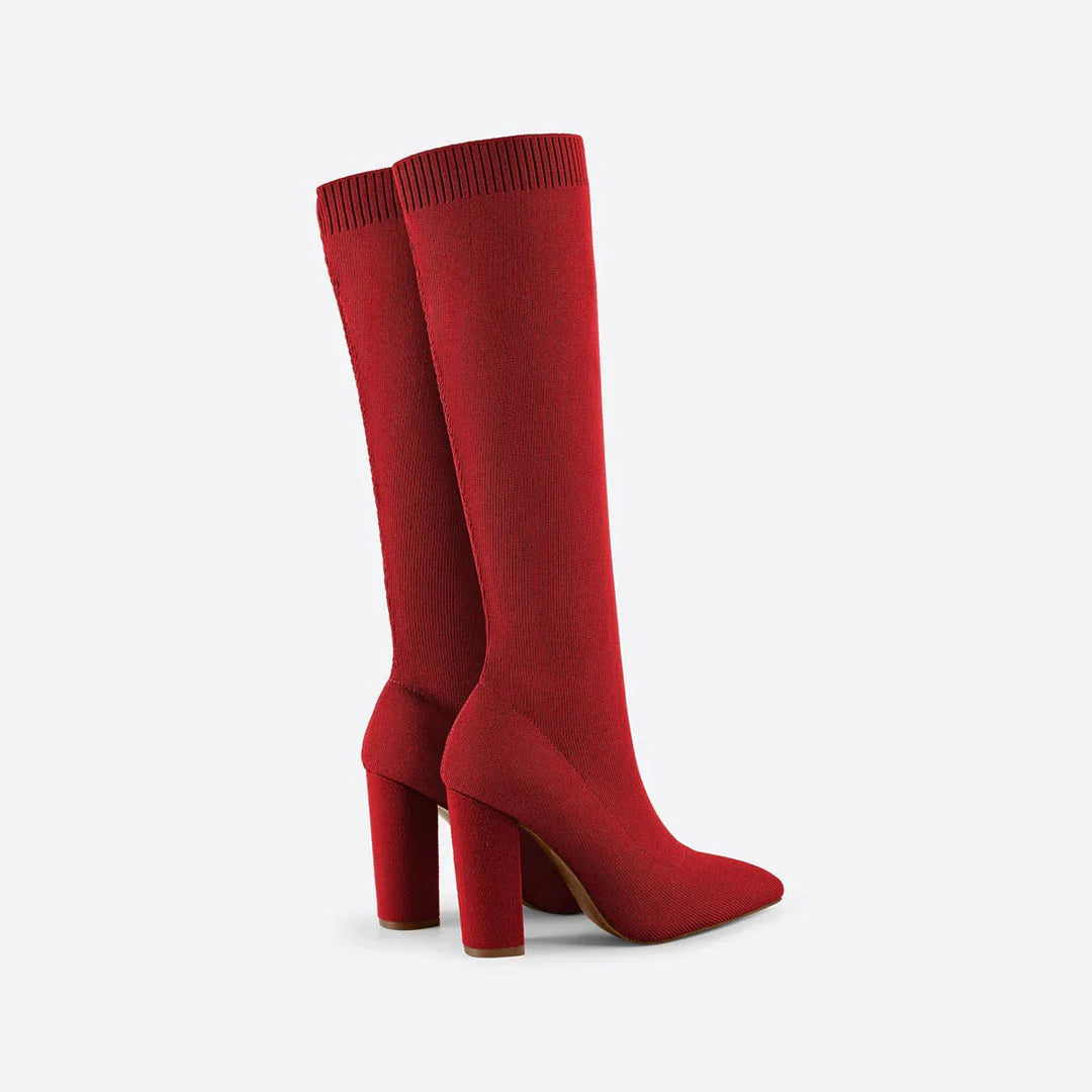 Bottes hautes en stretch pour femmes