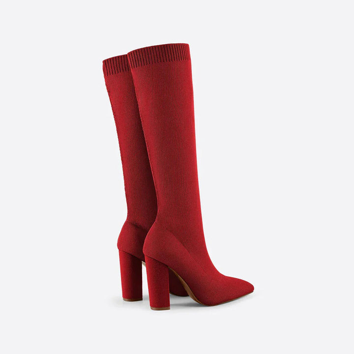 Bottes hautes en stretch pour femmes