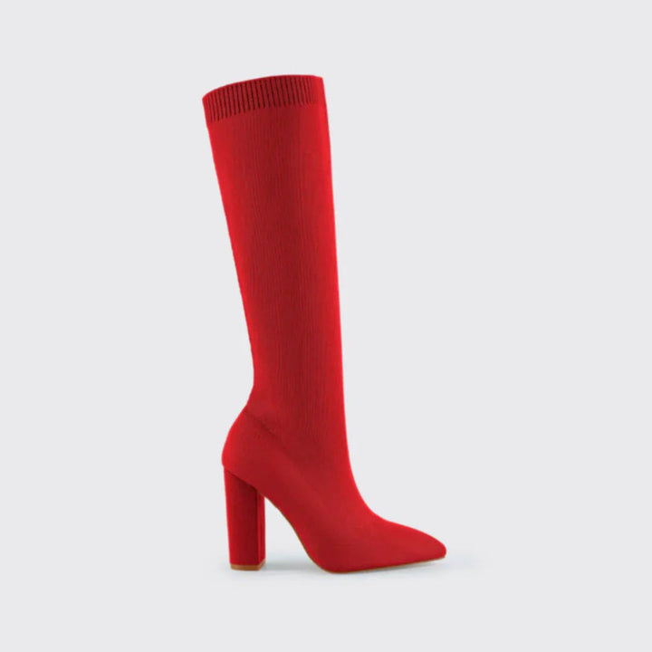 Bottes hautes en stretch pour femmes