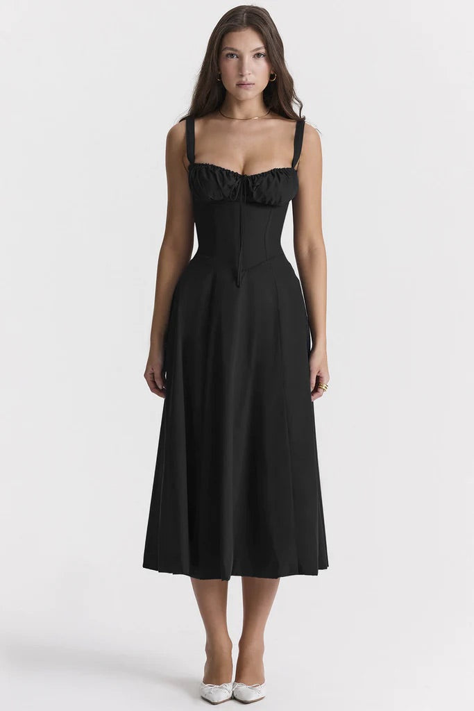 Robe Florale Sculptee à la Taille
