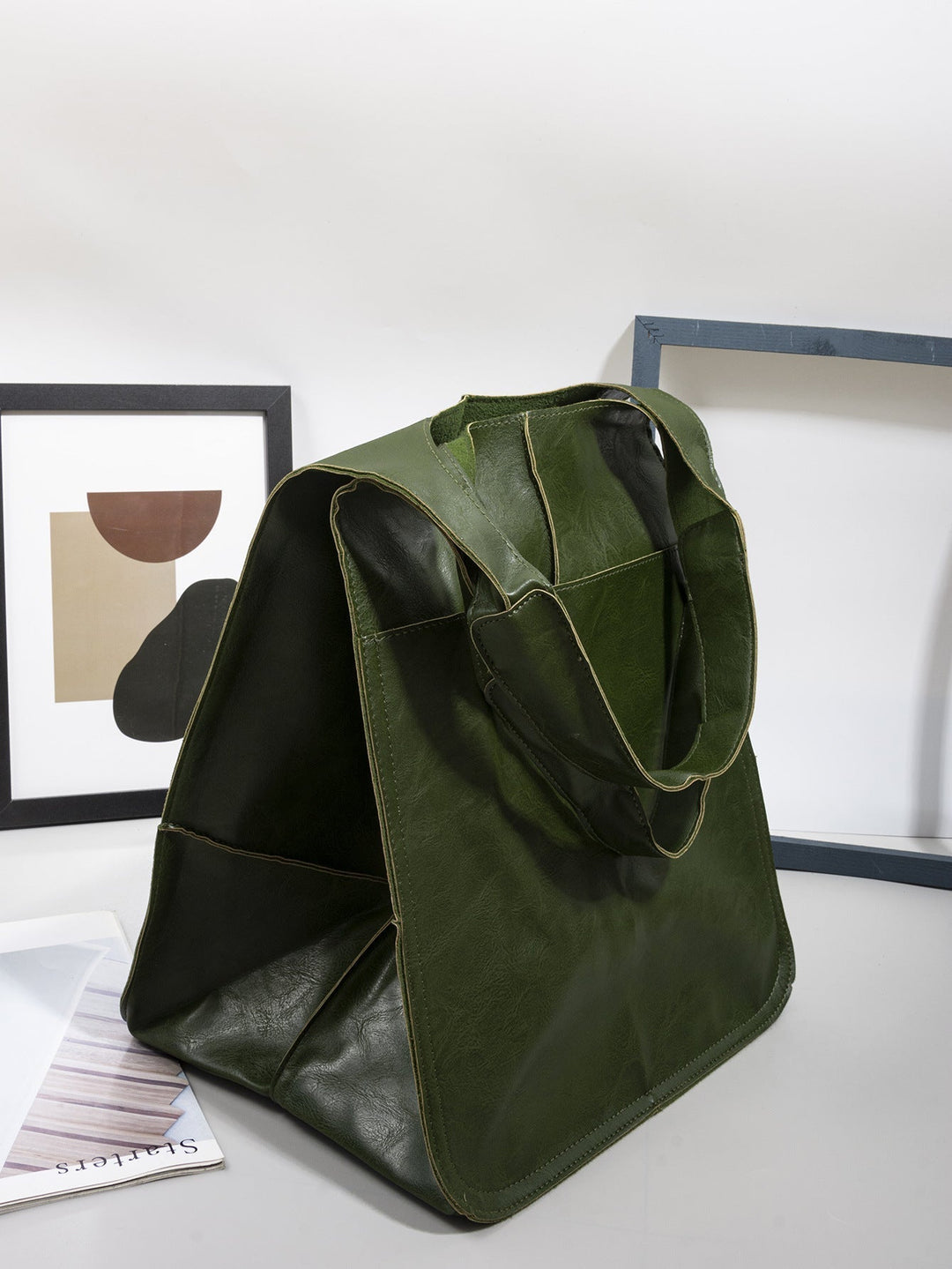 Sac à épaule en cuir vintage surdimensionné pour femmes – Style intemporel rencontre fonctionnalité quotidienne