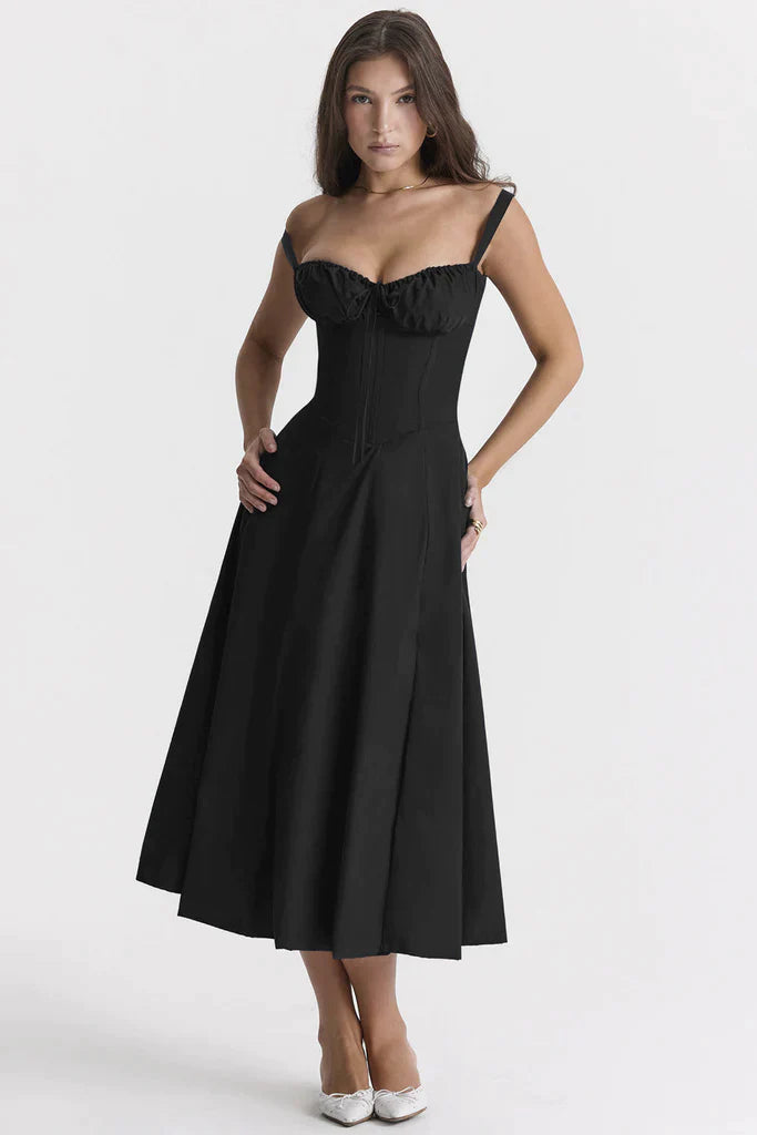 Robe Florale Sculptee à la Taille