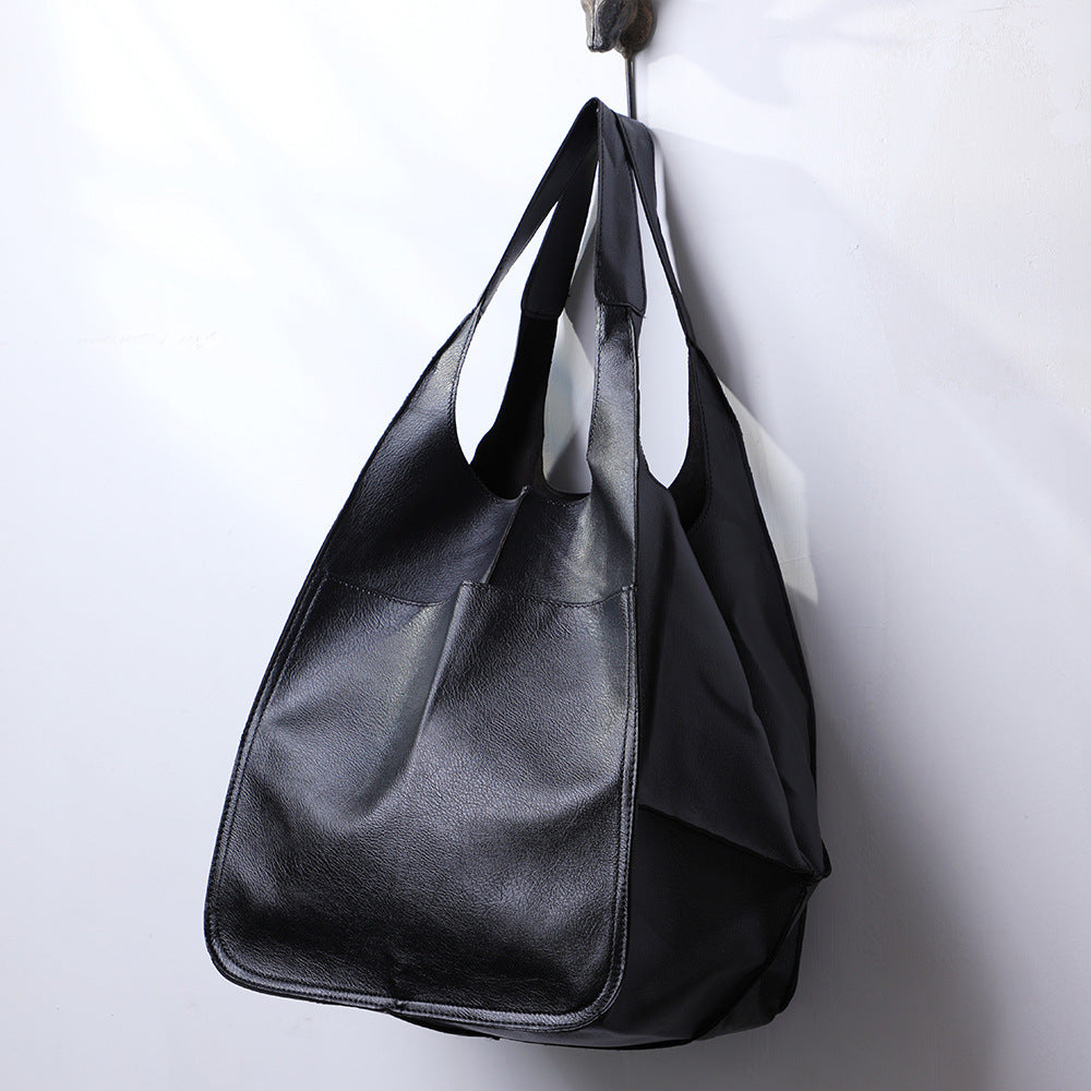 Sac à épaule en cuir vintage surdimensionné pour femmes – Style intemporel rencontre fonctionnalité quotidienne