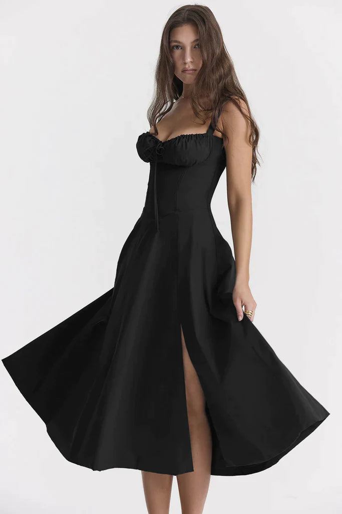 Robe Florale Sculptee à la Taille