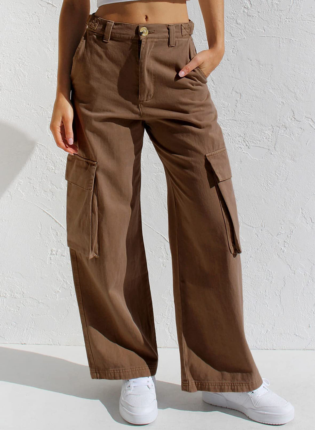 Jeans Cargo Taille Haute Tendance pour Femme