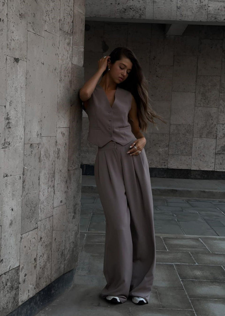 Ensemble Blazer Sans Manches Élégant pour Femmes