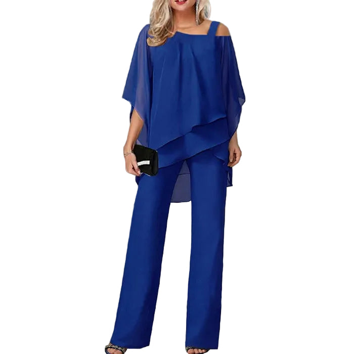 Combinaison Femme avec Épaule Décollée et Pantalons Amples