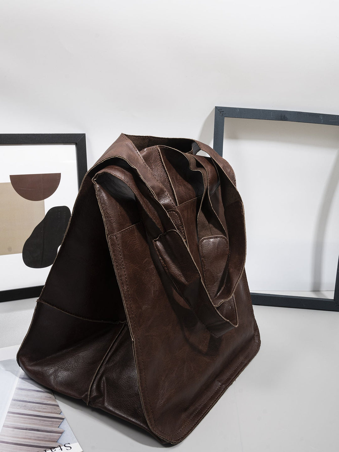 Sac à épaule en cuir vintage surdimensionné pour femmes – Style intemporel rencontre fonctionnalité quotidienne